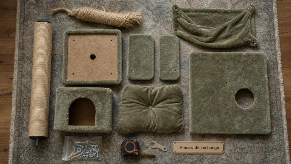 Accessoires pour arbre à chat : compatibilité, remplacement et personnalisation avant d’acheter