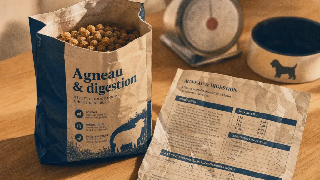 Croquettes pour chien à l’agneau : quand l’agneau frais, les formats et le prix au kilo font la différence