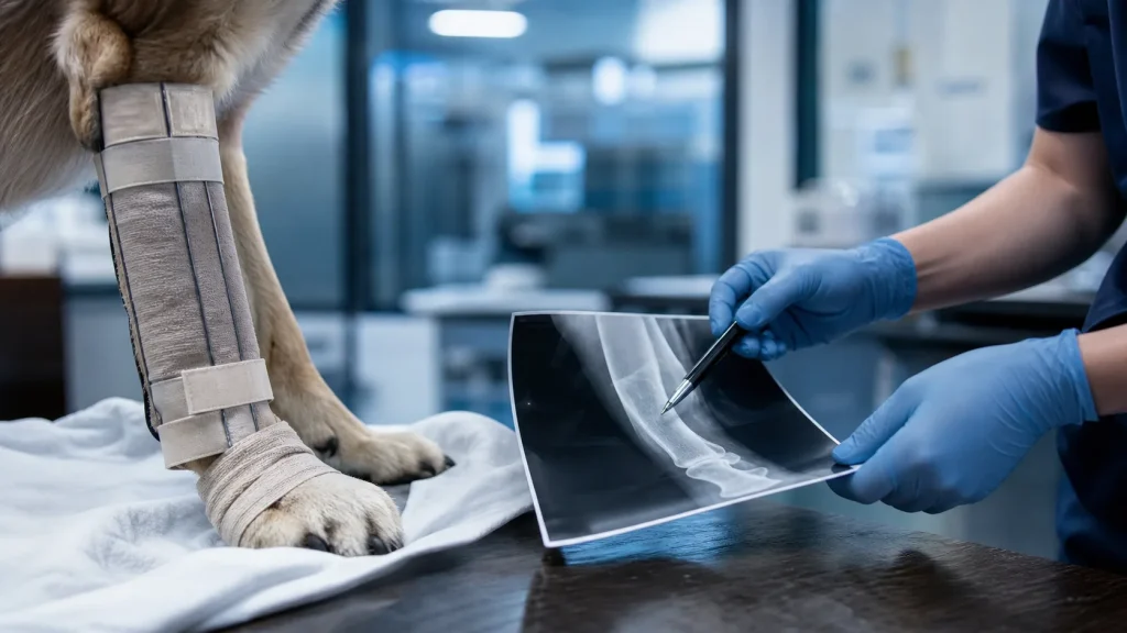 Ostéosarcome chez le chien : boiterie progressive, gonflement et métastases pulmonaires