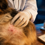 Urticaire du chien : plaques et gonflements visibles