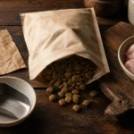 Croquettes acana pour chien : 60 % protéines animales, sac et croquettes en cuisine