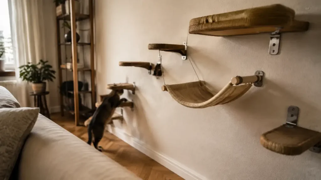 Arbre à chat mural : un parcours vertical pour libérer l’espace au sol