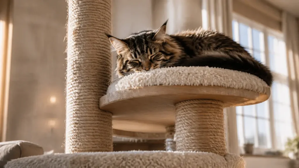 Base lourde, sisal 6 mm et plateformes larges : choisir un arbre à chat XXL pour grands chats