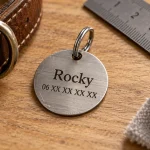 Médaille pour chien personnalisé gravée nom et téléphone