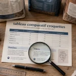 Tableau comparatif croquettes chien, ingrédients et nutrition