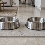 Tapis gamelle chien en diatomite, anti-flaques, réduit les flaques d’eau