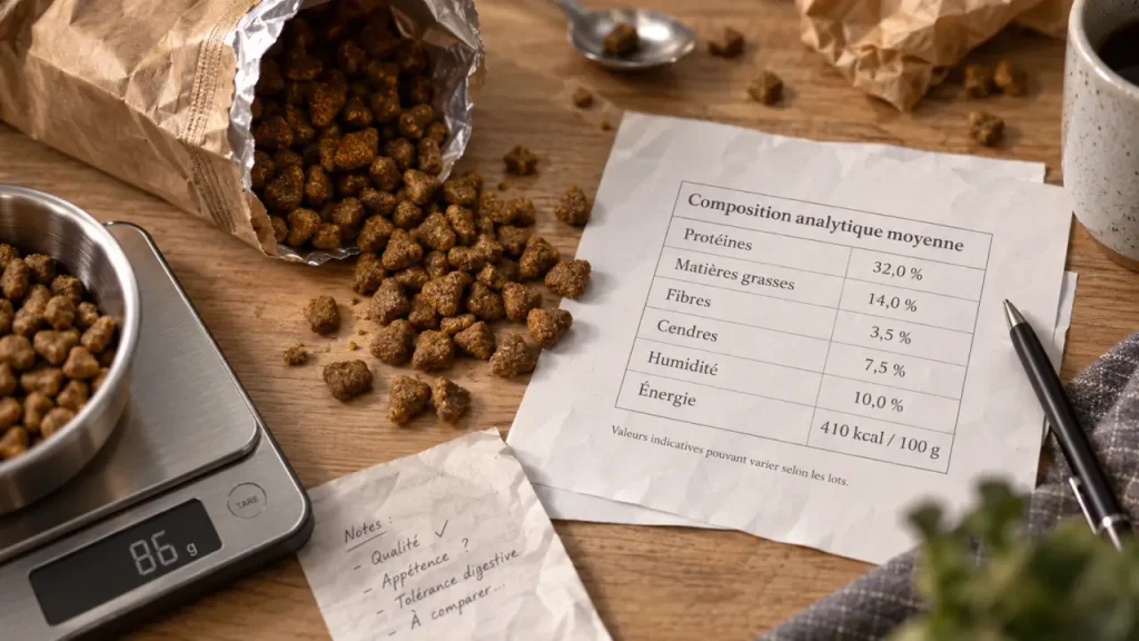 Analyse de la composition des croquettes pour chien : 6 valeurs à comparer avant de changer de sac
