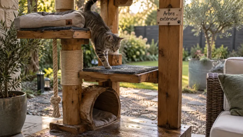 3 plateaux et une structure stable : choisir un arbre à chat extérieur adapté
