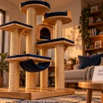 Arbre a chat geant avec plateformes larges et stabilité