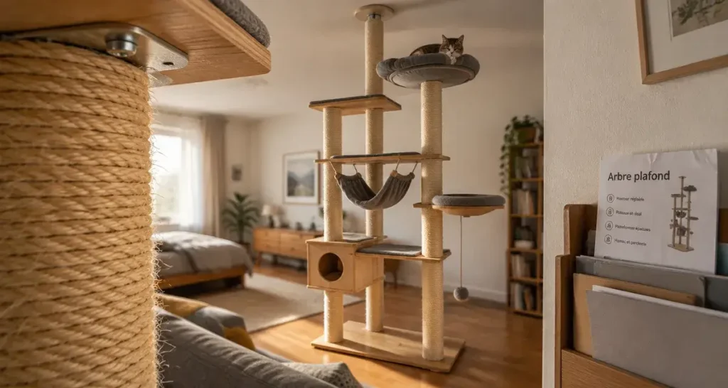 Arbre à chat plafond : le mauvais réglage qui fait bouger toute la structure