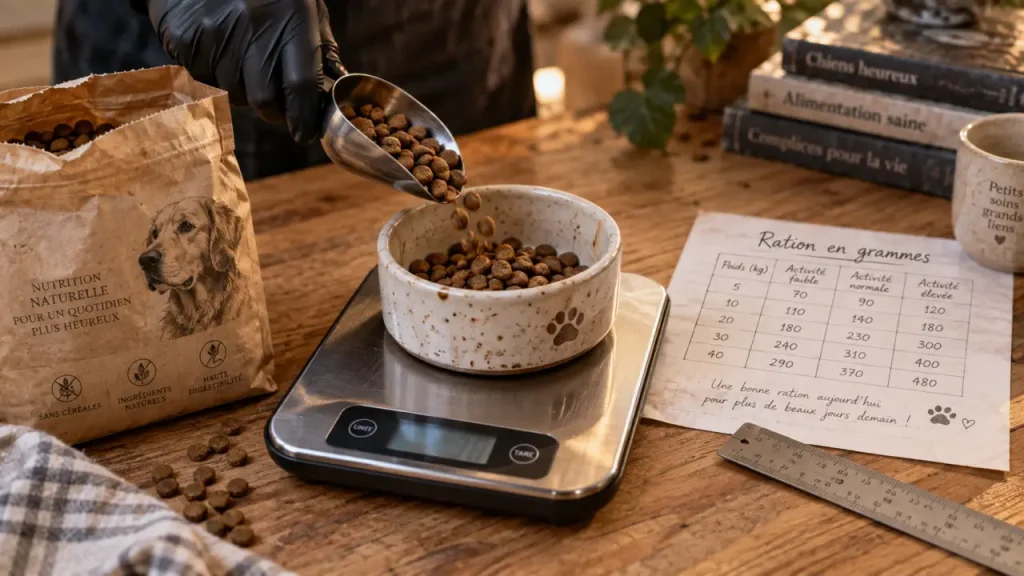 La bonne ration de croquettes dépend du chien, pas seulement de son poids