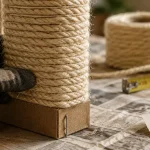 Corde arbre a chat en sisal 8-10 mm sur poteau griffoir durable